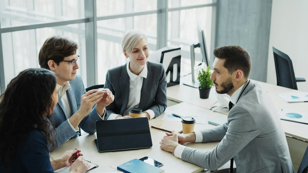 corporate team meeting in office